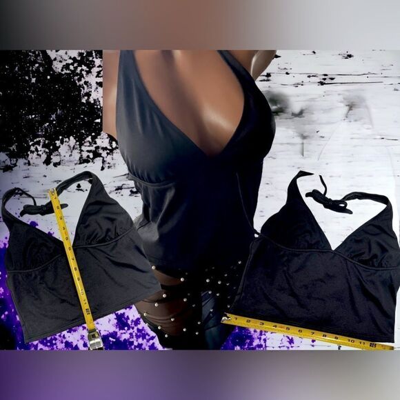 3-Piece l Custom Set l J. Crew Halter Tankini l M l Pearl Cover-up l Tie Thong - Picture 3 of 8